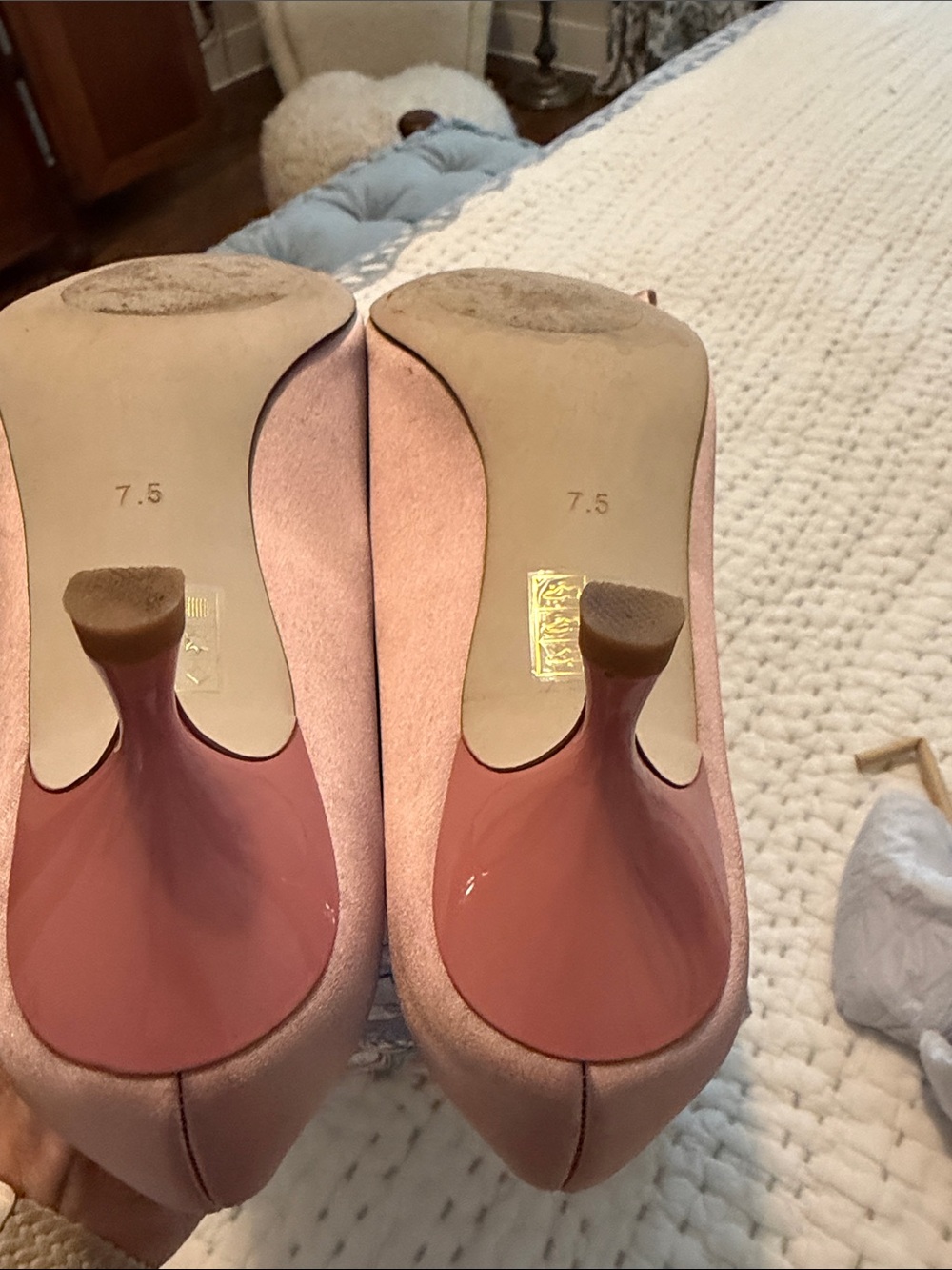 Jeffrey Campbell Pink Satin Bow Pointed Flats - Picture 4 of 5